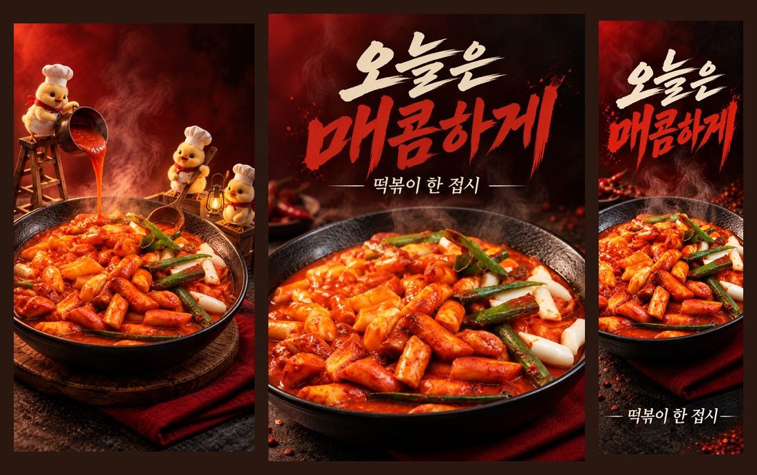 메뉴 컷과 포스터·X배너 디자인 시안